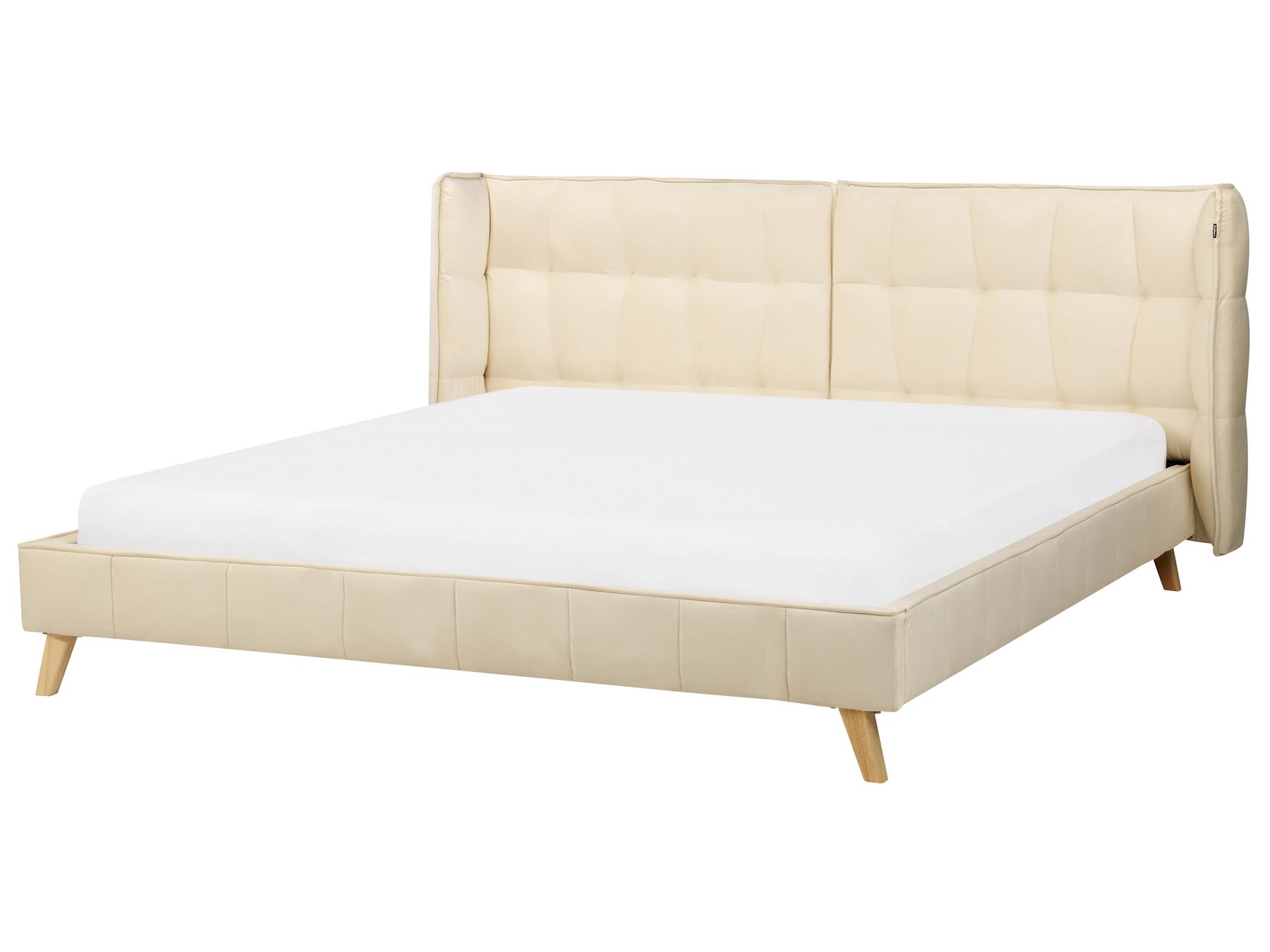 Łóżko welurowe 180 x 200 cm beżowe SENLIS _919001