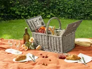 Picnic Basket GROSEILLE Wicker Grey_964211
