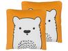 Lot de 2 coussins avec motif ours 45 x 45 cm orange et blanc WARANASI_801117