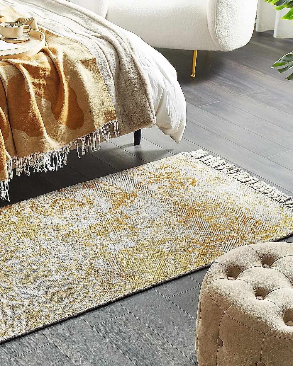 Rug BOYALI Mustard 80 x 150 cm Viscose_1179930
