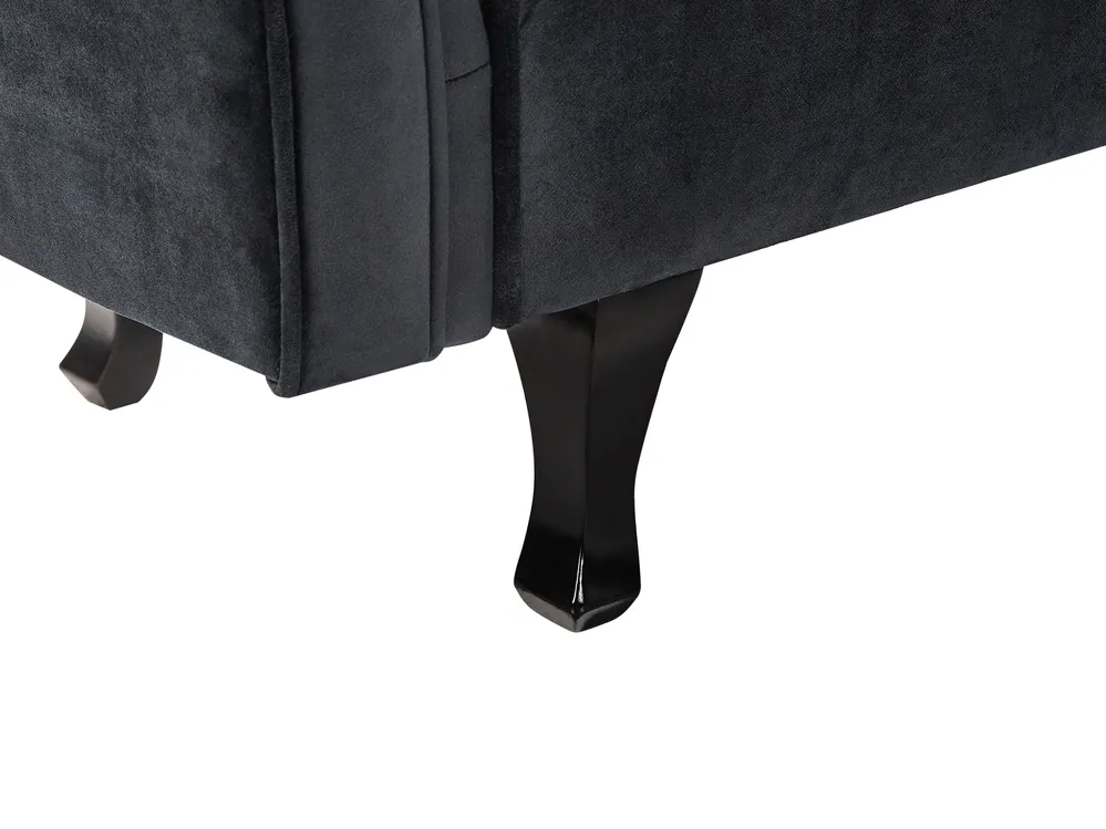 Right-Hand Chaise Longue LATTES II with Cushion Velvet Black_947547