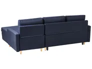 Corner Sofa Bed 4 Seater FLAKK with Storage Fabric Navy Blue Left Hand_745780