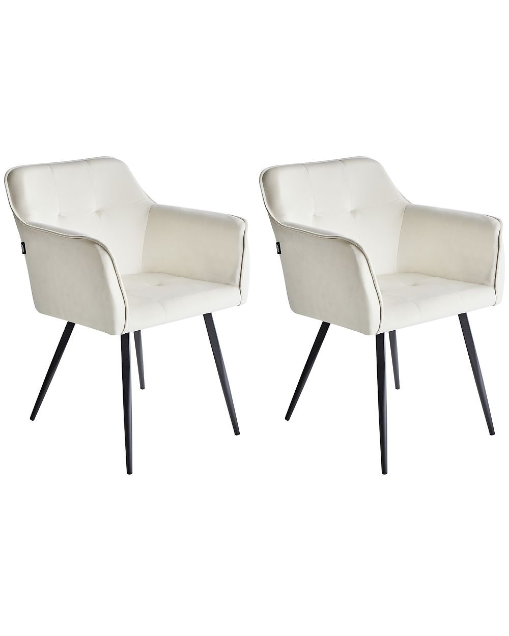 Set of 2 Dining Chairs JASMIN Velvet Light Beige