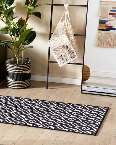 Runner Rug 60 x 200 cm Black and White KARUNGAL