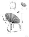 Set of 2 PE Rattan Accent Chairs Light Grey ACAPULCO II_811625