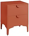 2 Drawer Bedside Table ARDURA Metal Golden Brown