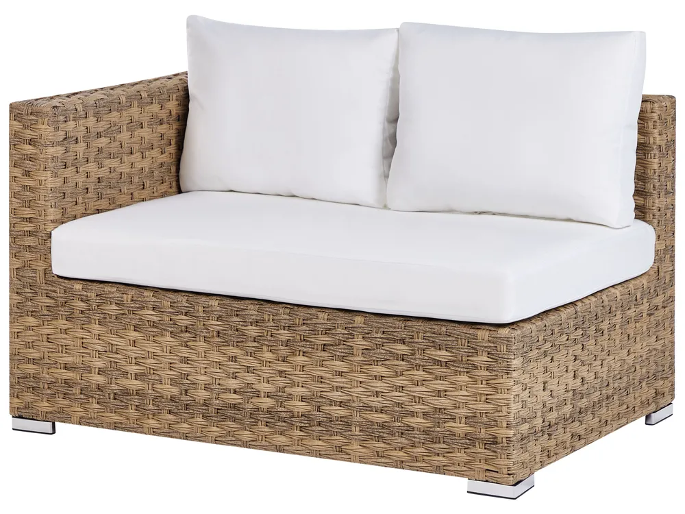 Conjunto de jardín con mesa 8 plazas XXL modular Ratán sintético Marrón claro Derecha_905218