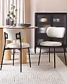 Set of 2 Dining Chairs CASEY Fabric Light Beige