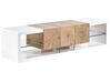 Meuble TV design blanc / effet bois clair 3 tiroirs FULERTON_797304