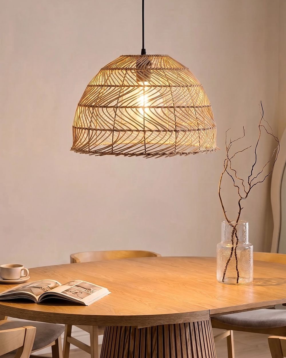 Pendant Lamp SELENGE Rattan Light Brown