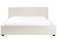 Bett mit Lattenrost Bouclé MIRANDE 160 x 200 cm Cremeweiß_943322