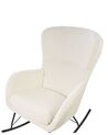 Chaise à bascule en tissu bouclé blanc et noir ANASET_855450