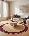 Rug MARTS Dark Red ø 200 cm Jute