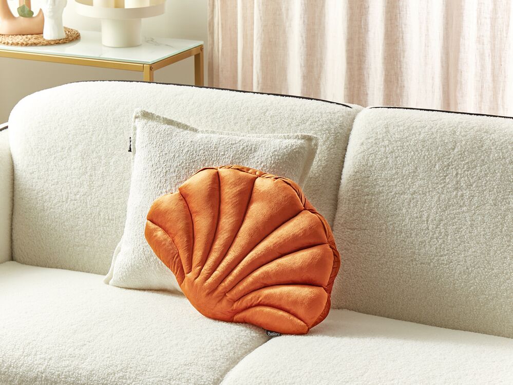 Throw Cushion CONSOLIDA 47 x 35 cm Velvet Orange Solid