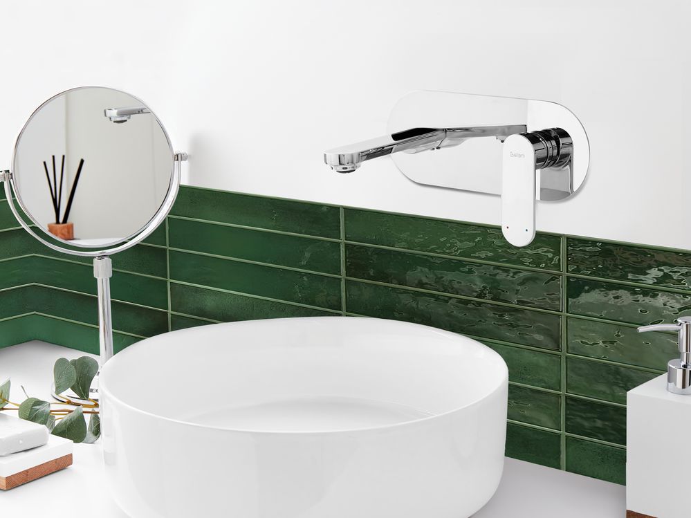 Wall Mounted Basin Mixer Tap CHAPALA Brass Silver