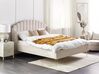 Łóżko tapicerowane 160 x 200 cm beżowe AMBILLOU_873204