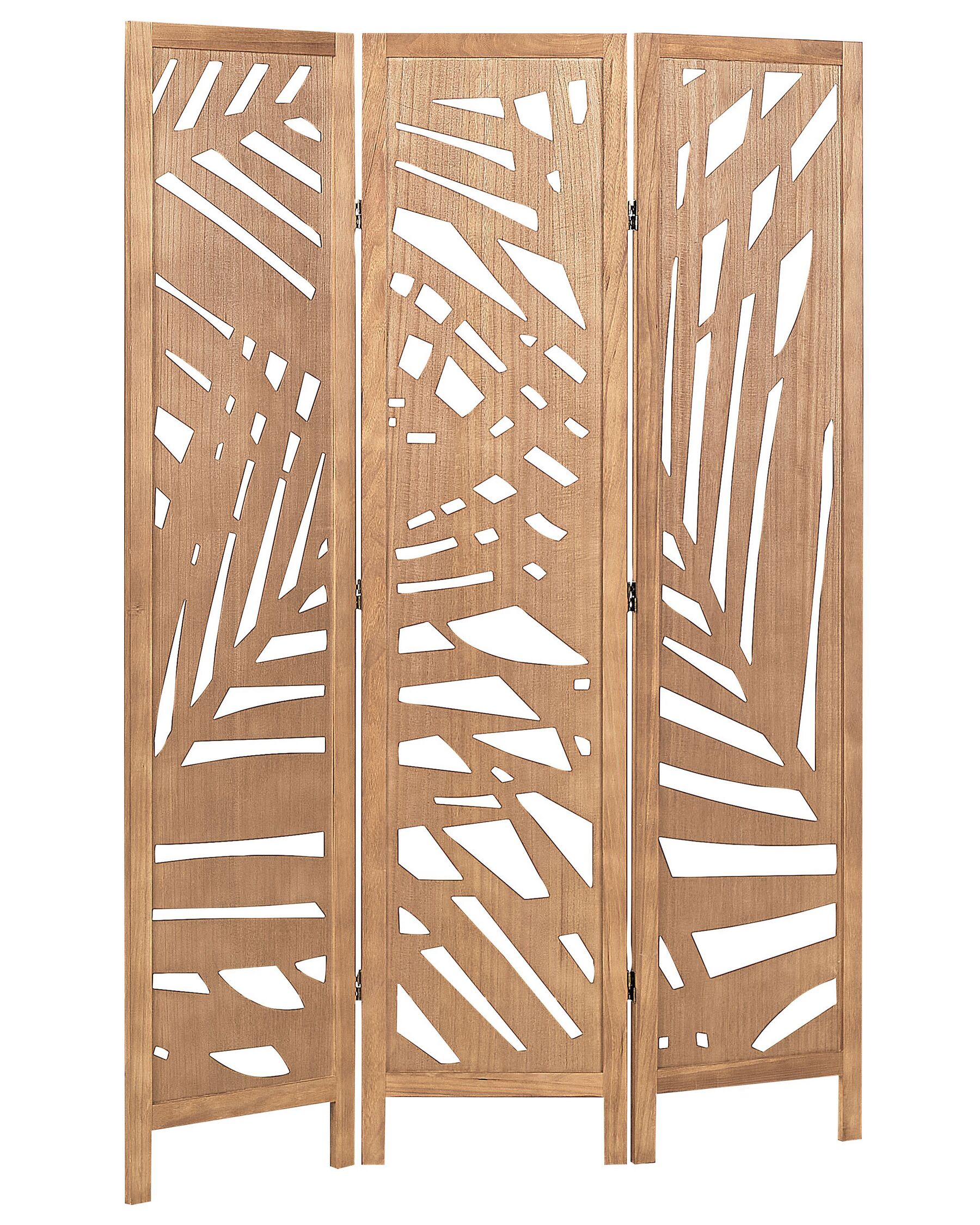 3-panelowy składany parawan pokojowy drewniany 170 x 122 cm jasne drewno VERNAGO_874102