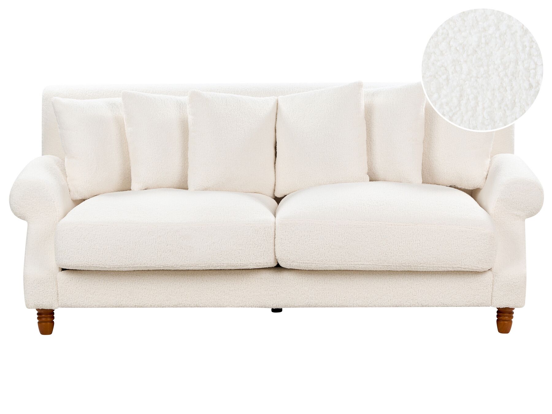 2 Seater Boucle Sofa Off-White EIKE_918126
