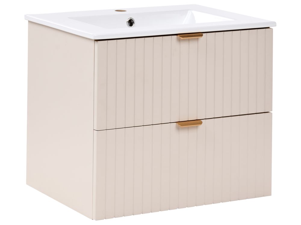 Væghængt underskab med håndvask TOTORANI 60 cm Beige