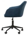 Krzesło biurowe regulowane welurowe niebieskie VENICE_732401