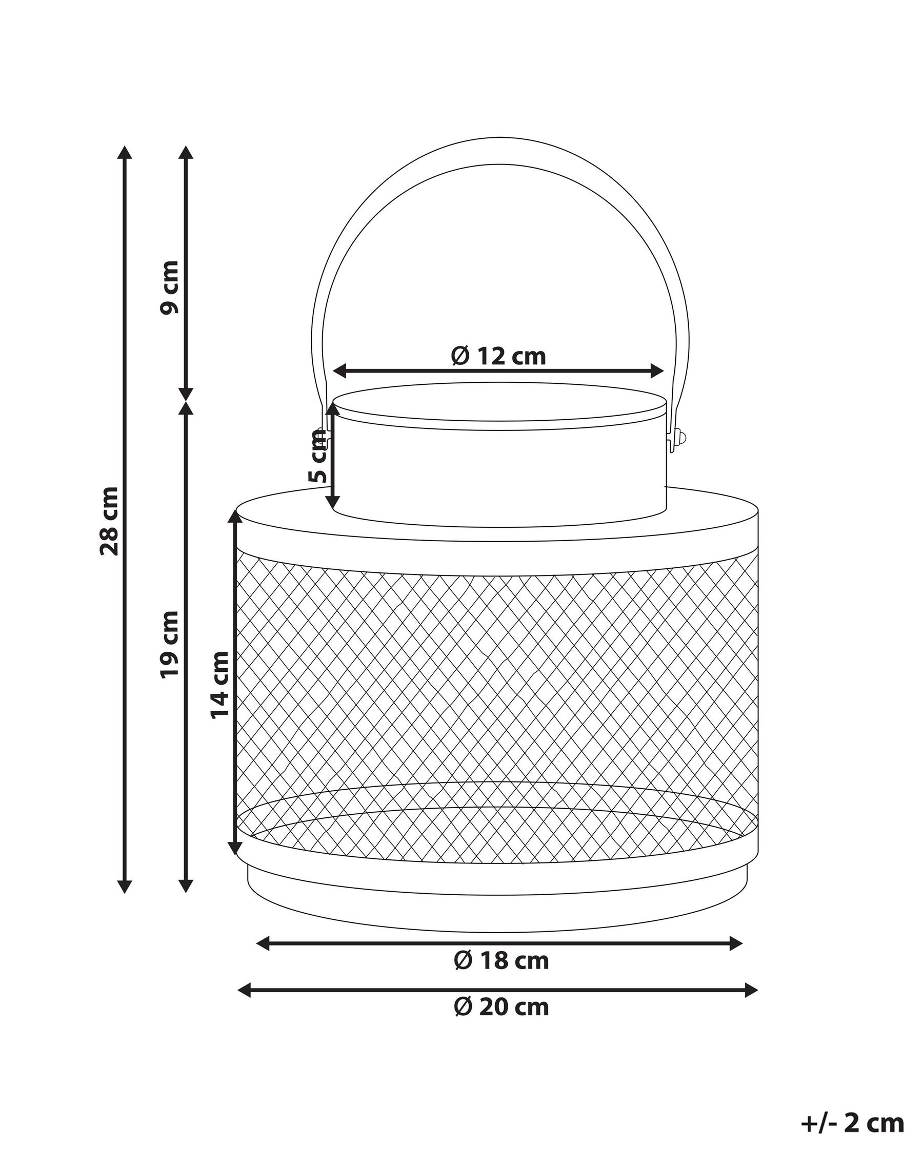 Kaarslantaarn zwart 19 cm YAMDENA_817828