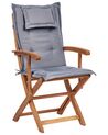 Set of 2 Garden Dining Chairs with Graphite Grey Cushion MAUI II_926494