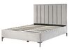Zamatová posteľ s úložným priestorom 160 x 200 cm sivá SEZANNE_795505