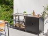 3 Piece Outdoor 2 Kitchen Islands and Cabinet Set with Sink Black VILAMA_872566