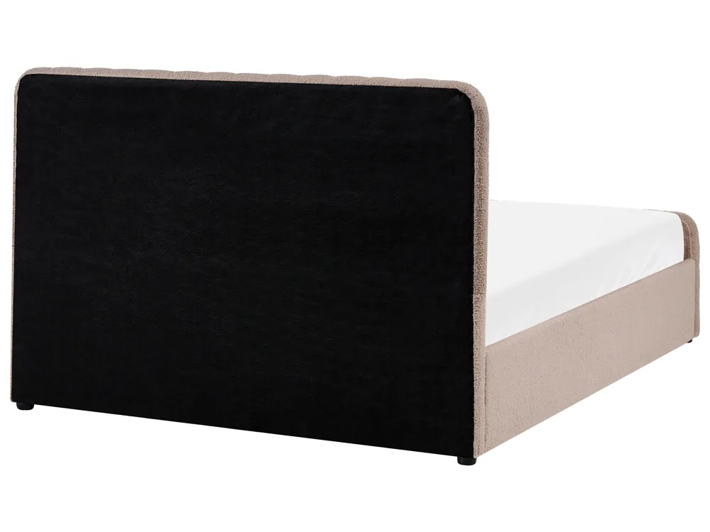 Ottoman Bed LUNAN Boucle Taupe 140 x 200 cm (EU Double)_1048563