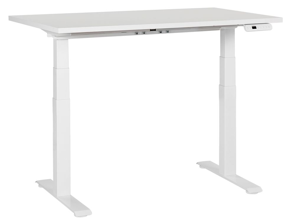 Bureau réglable en hauteur électriquement DESTINES 120 cm 72 cm Blanc