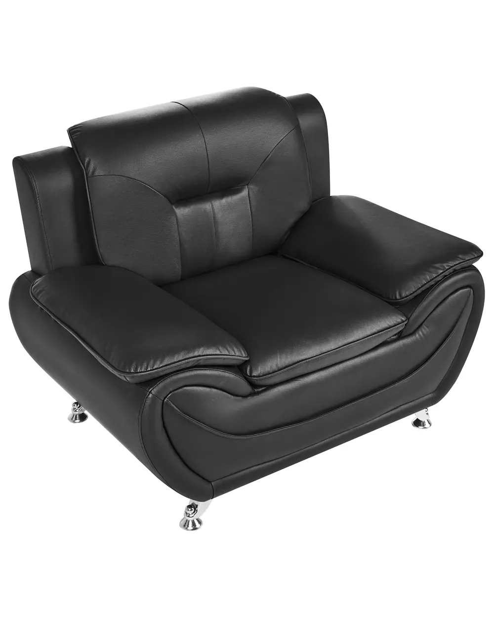 Armchair LEIRA Faux Leather Black_1058554