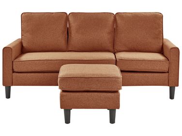 3 Seater Fabric Sofa with Ottoman Golden Brown AVESTA