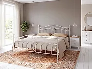 Bed Metal ANTLIA 180 x 200 cm (EU Super King) Light Beige_1165241