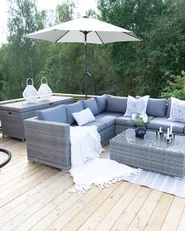 Storage Box MODENA 158 cm 63 cm PE Rattan Grey_747276