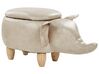 Faux Leather Storage Animal Stool Taupe ELEPHANT_897630