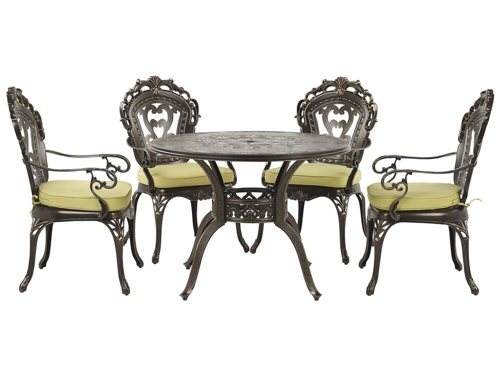 Set da pranzo da giardino 4 posti SAPRI con cuscini Metallo Marrone scuro