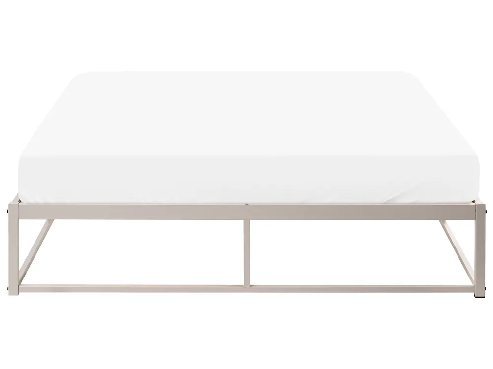 Letto senza testata Metallo VIRY 140 x 200 cm Beige chiaro_1073027