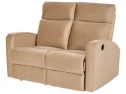Sofa z elektryczną funkcją relaksu dla 2 osób VERDAL Welur Jasnobrązowy_1081356