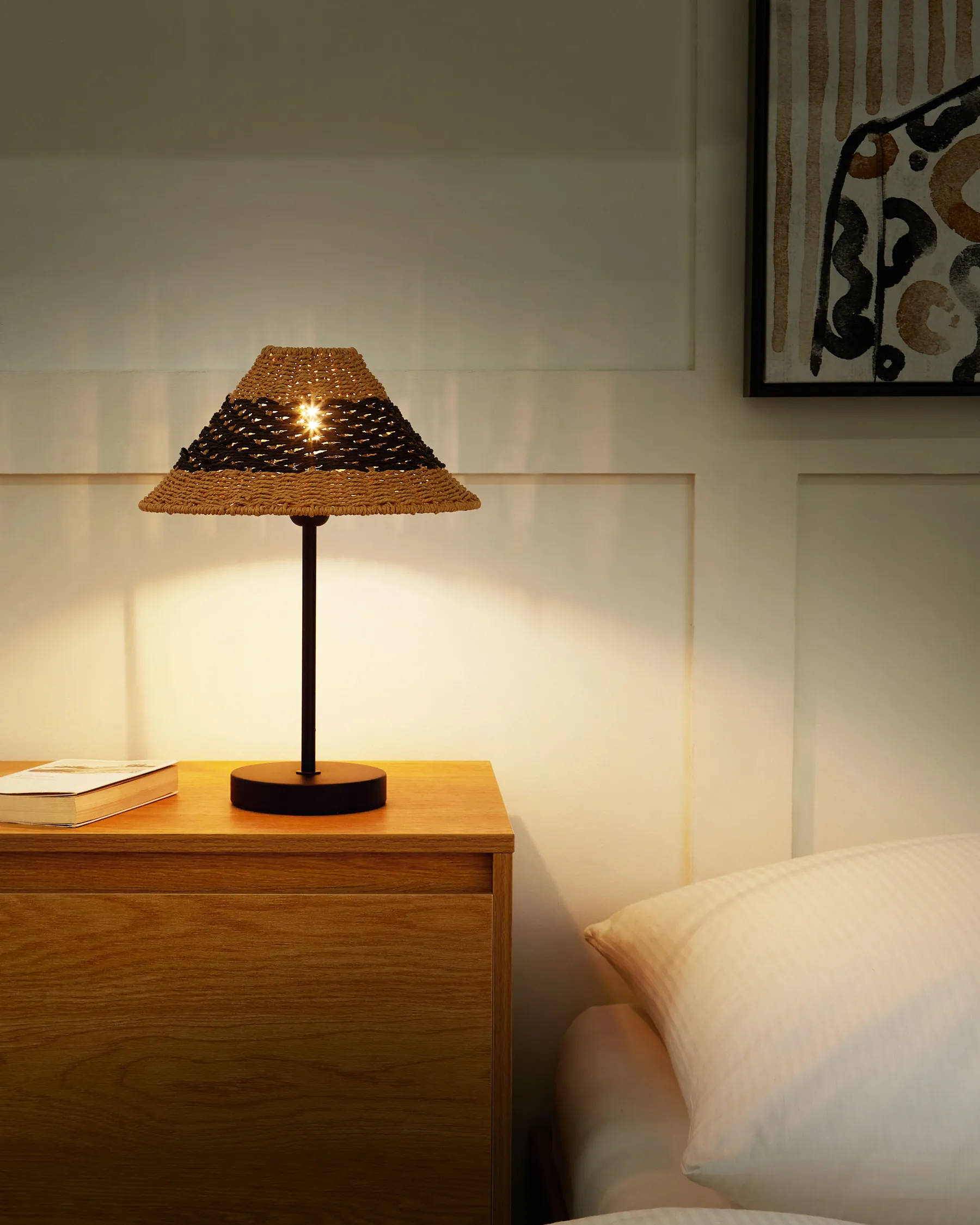Table Lamp MOMBA Paper Rope Black_914508