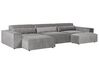Canapé d'angle à droite modulable 3 places en tissu ottoman gris HELLNAR_911997