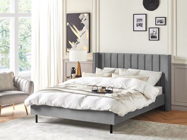 Velvet EU King Size Bed Grey VILLETTE