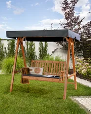 Patio Swing FIBBIALLA Spruce Wood Brown_958722
