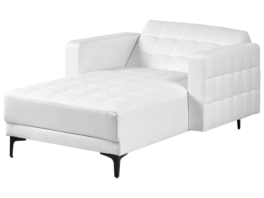 Chaise Longue ABERDEEN Faux Leather White_1038794