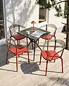 Set of 4 Garden Chairs MALEVIZI Stacking Red