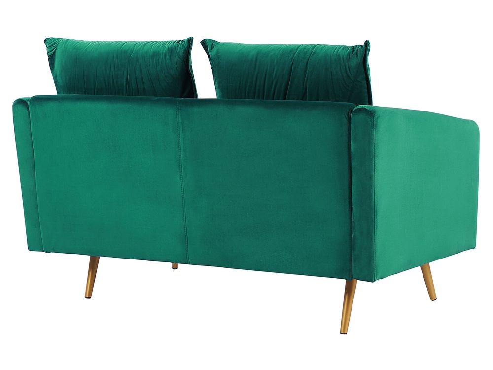 Sofa Set Samtstoff grun 5 Sitzer mit goldenen Beinen MAURA Beliani