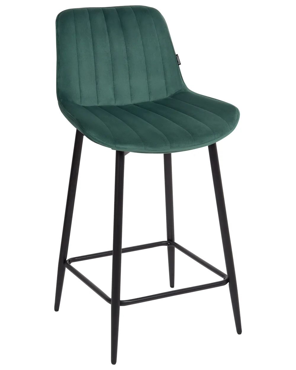 Set of 2 Bar Chairs DUBROVNIK Velvet Emerald Green_928816