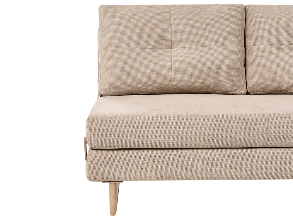 Living Room Set 6 Seater JERSLEV Fabric Light Brown_1013423