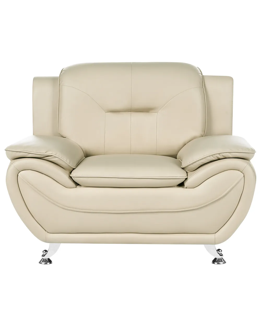 Armchair LEIRA Faux Leather Beige_1058685