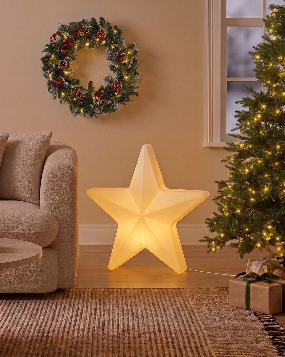 Lampadaire d'extérieur LED OLSAN 76 cm Étoile Blanc