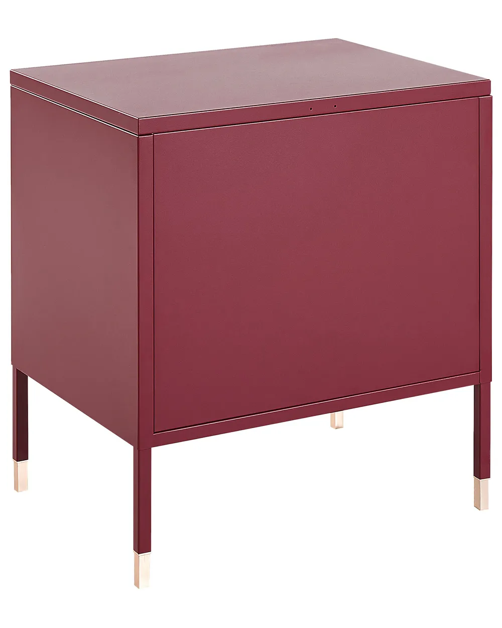 Bedside Table OSSETT Metal Dark Red_830333